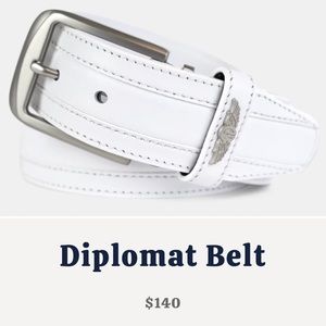 {Straight Down} Diplomat Leather Belt | light grey sz 34